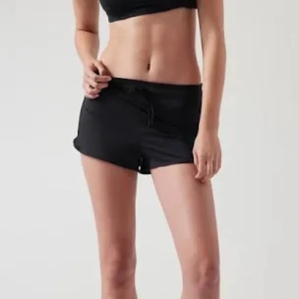 Black Athletic Shorts Tie Waist Gym Running Track Shorts Size 12 Medium Large